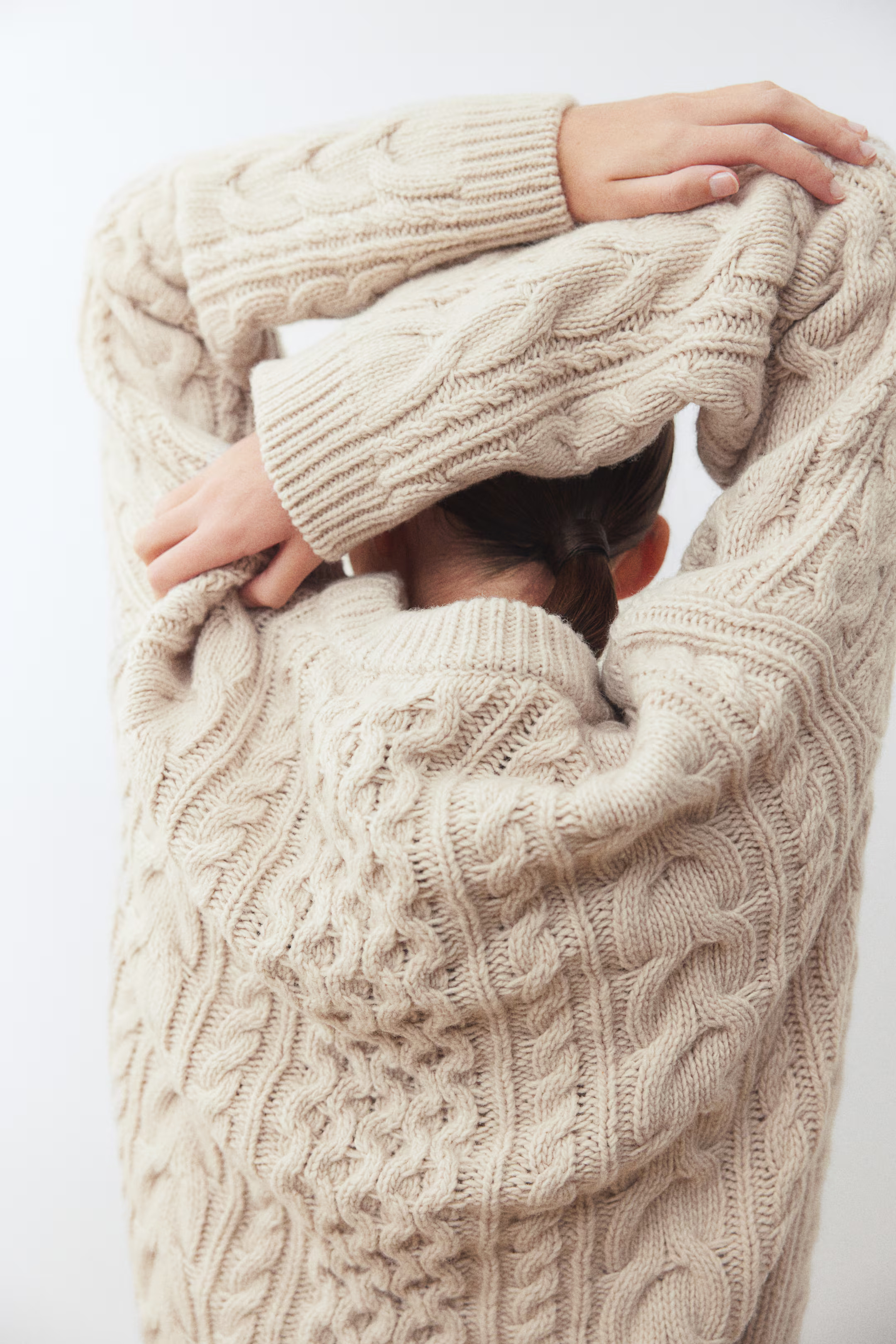 Wool-Blend Cable-Knit Sweater | H&M (US + CA)