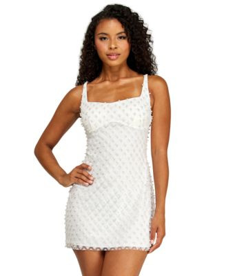 Alex & Sophia Juniors' Faux Pearl Mesh Bodycon Dress - Macy's | Macy's