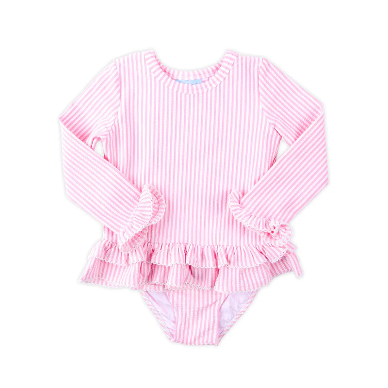 Santorini Pink Stripe Rash Guard Set | Classic Whimsy