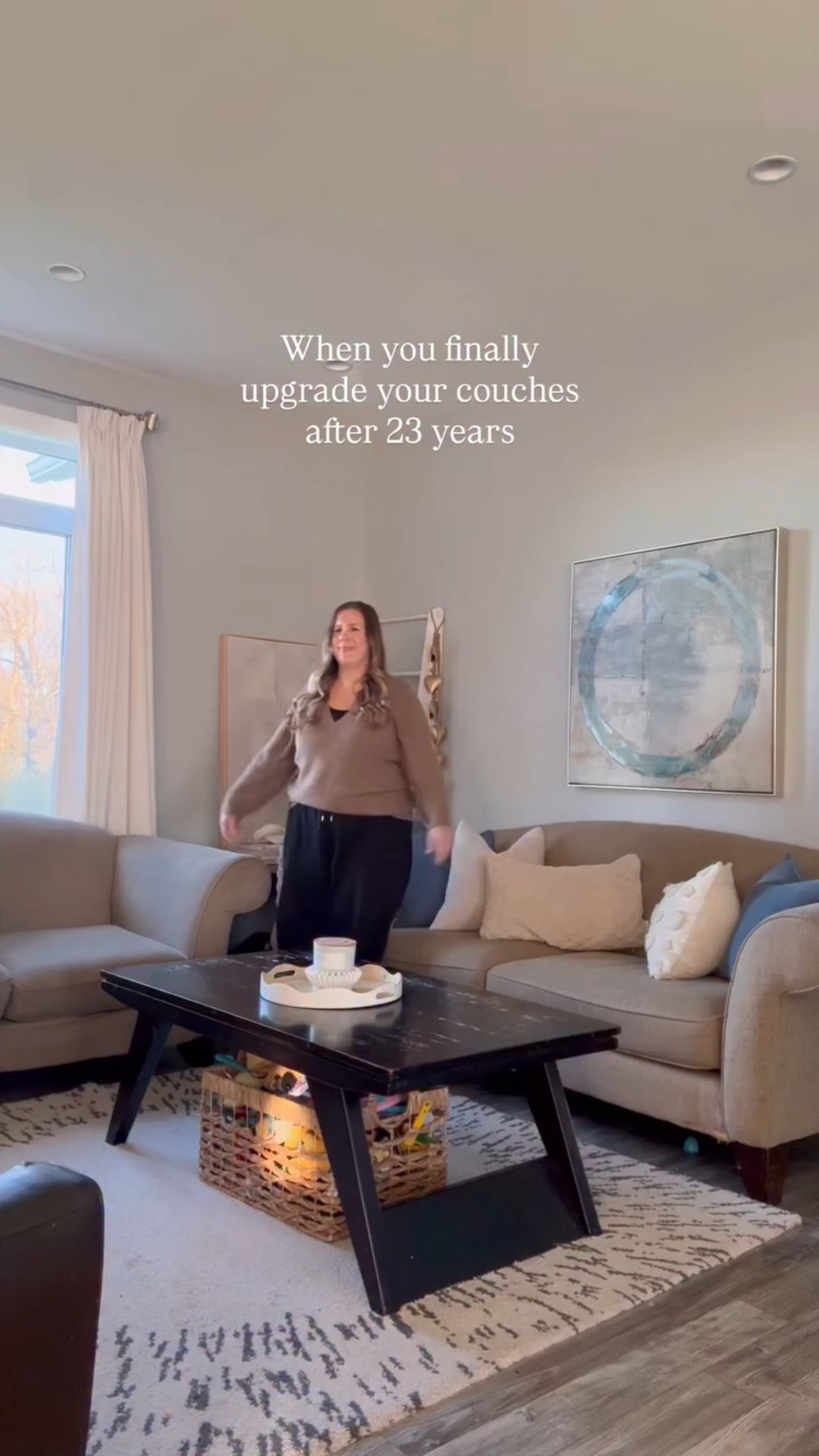 We fiiiinally got new couches for our living room and, let me tell you, our old couches were in desperate need of replacing!

I love the size of these (perfect for my tall men to stretch out on). They come in a few different colour options and are super affordable. 

Use code jaydeandjem on custom curtains at Twopages (linked below).

#wayfair #livingroomcouch #neutrallivingroom #familyroom #neutraldecor #familycouch #aestheticlivingroom #neutralcouch

#LTKhome