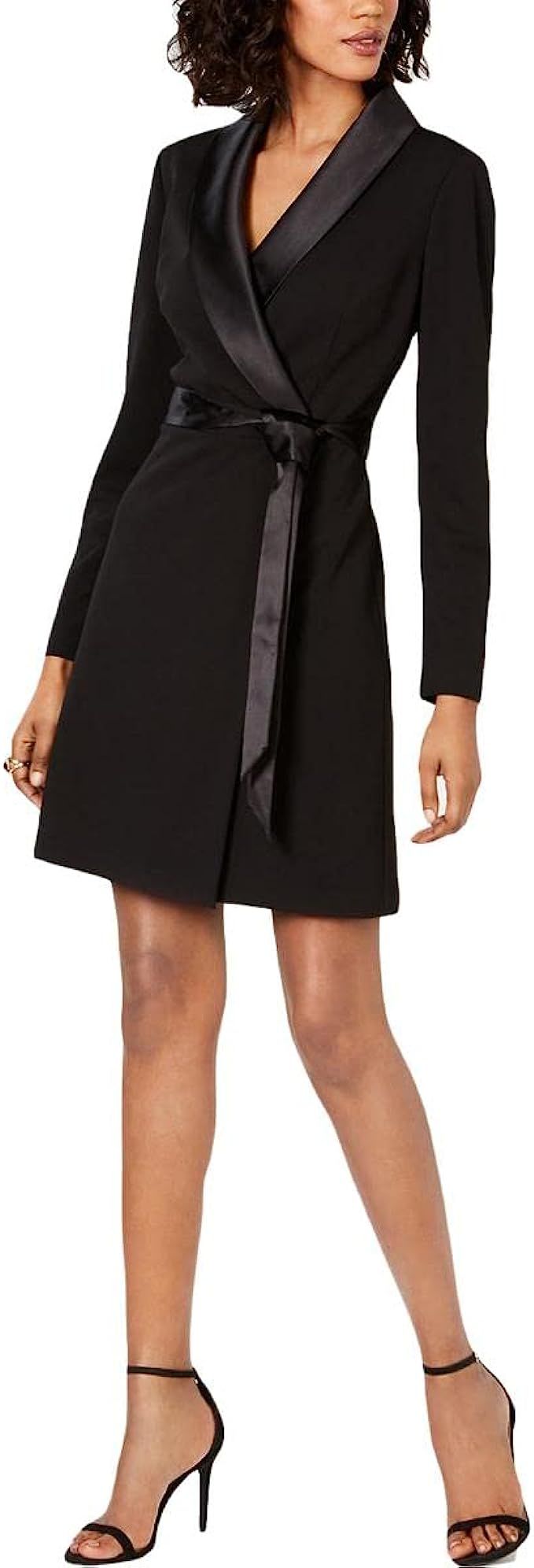 Adrianna Papell Knit Crepe Tuxedo A-Line Dress | Amazon (US)