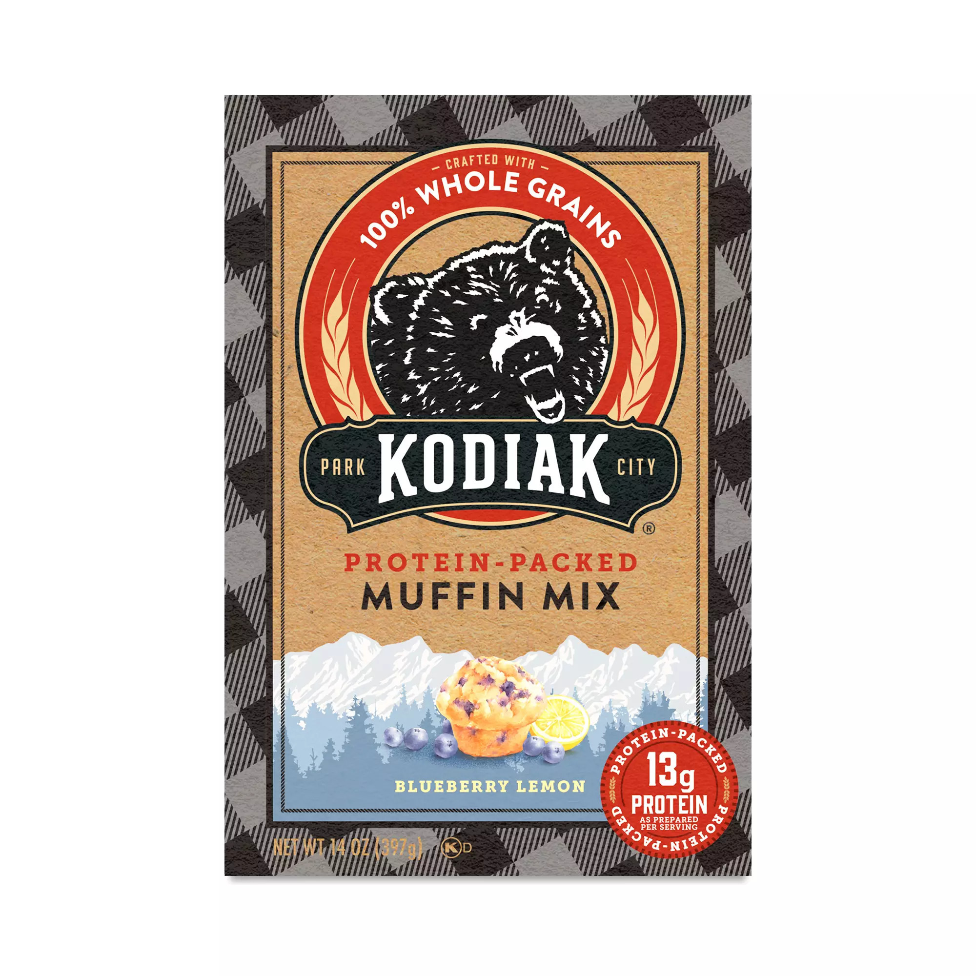 Kodiak Protein Packed Blueberry Lemon Muffin Mix 14 oz box | Thrive Market
