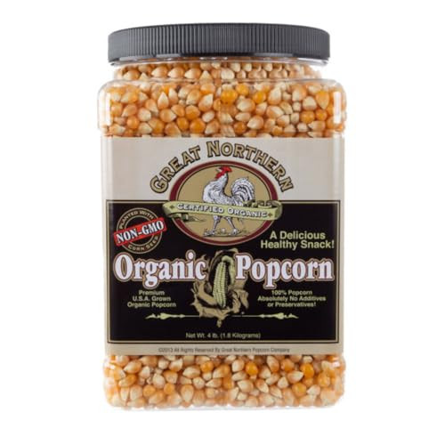 Organic Popcorn Kernels - 4lb Resealable Bulk Jug of Yellow Gourmet Popping Corn for Microwave, Stovetop, and Popper Machine by Great Northern Popcorn | Amazon (US)