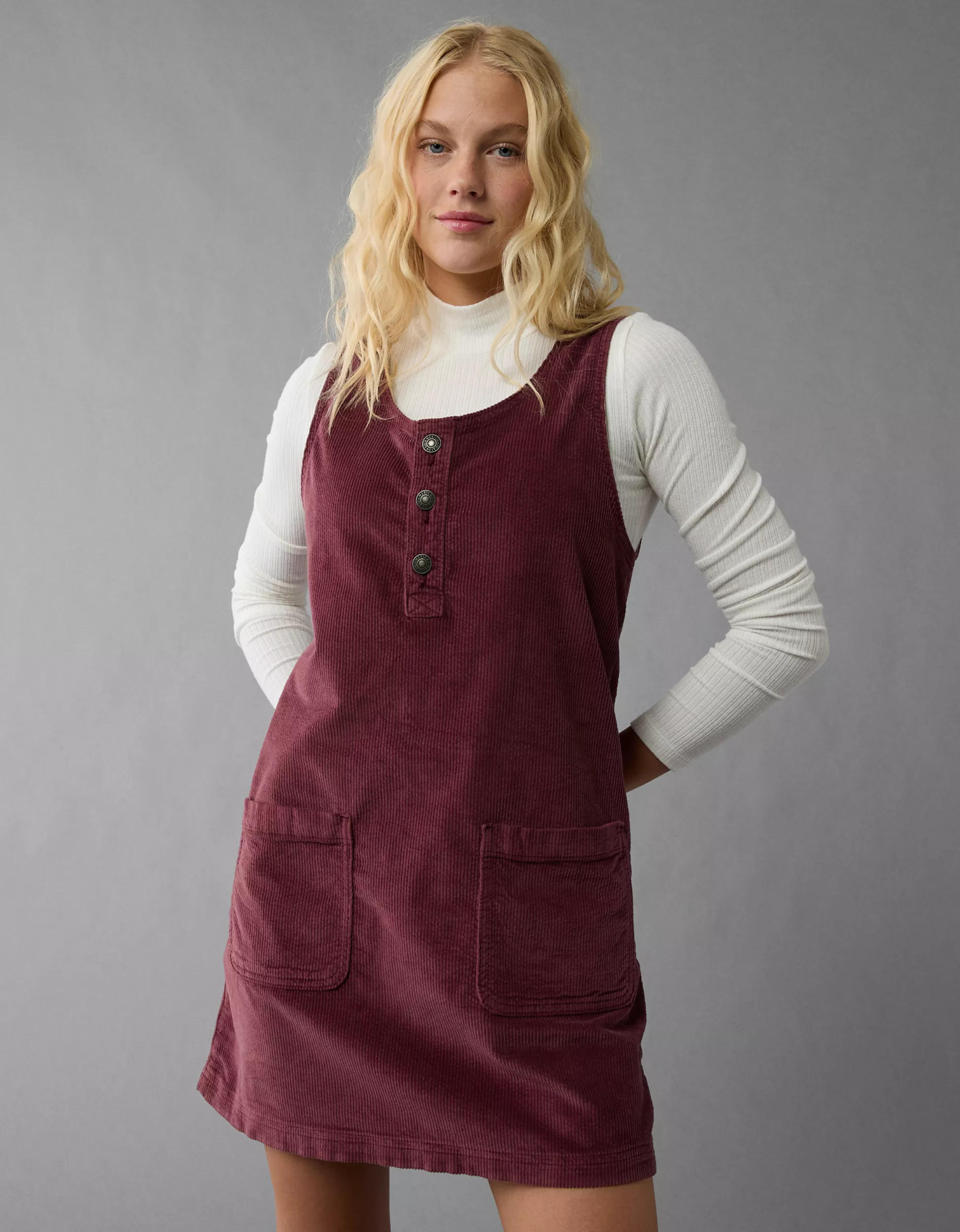 AE Corduroy Pinafore Dress | American Eagle Outfitters (US & CA)