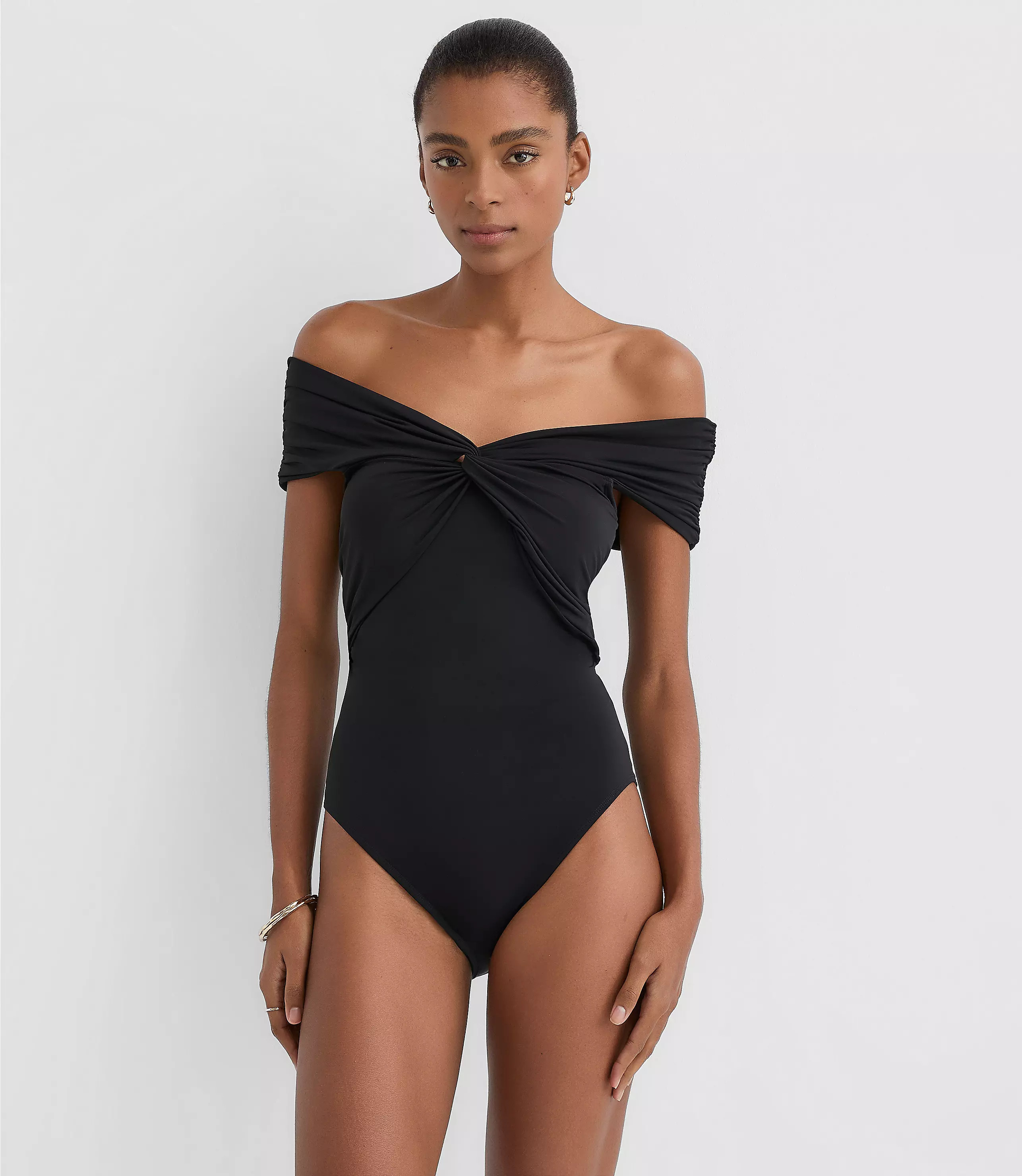 LOFT Beach Twist Over The Shoulder One Piece Swimsuit | LOFT