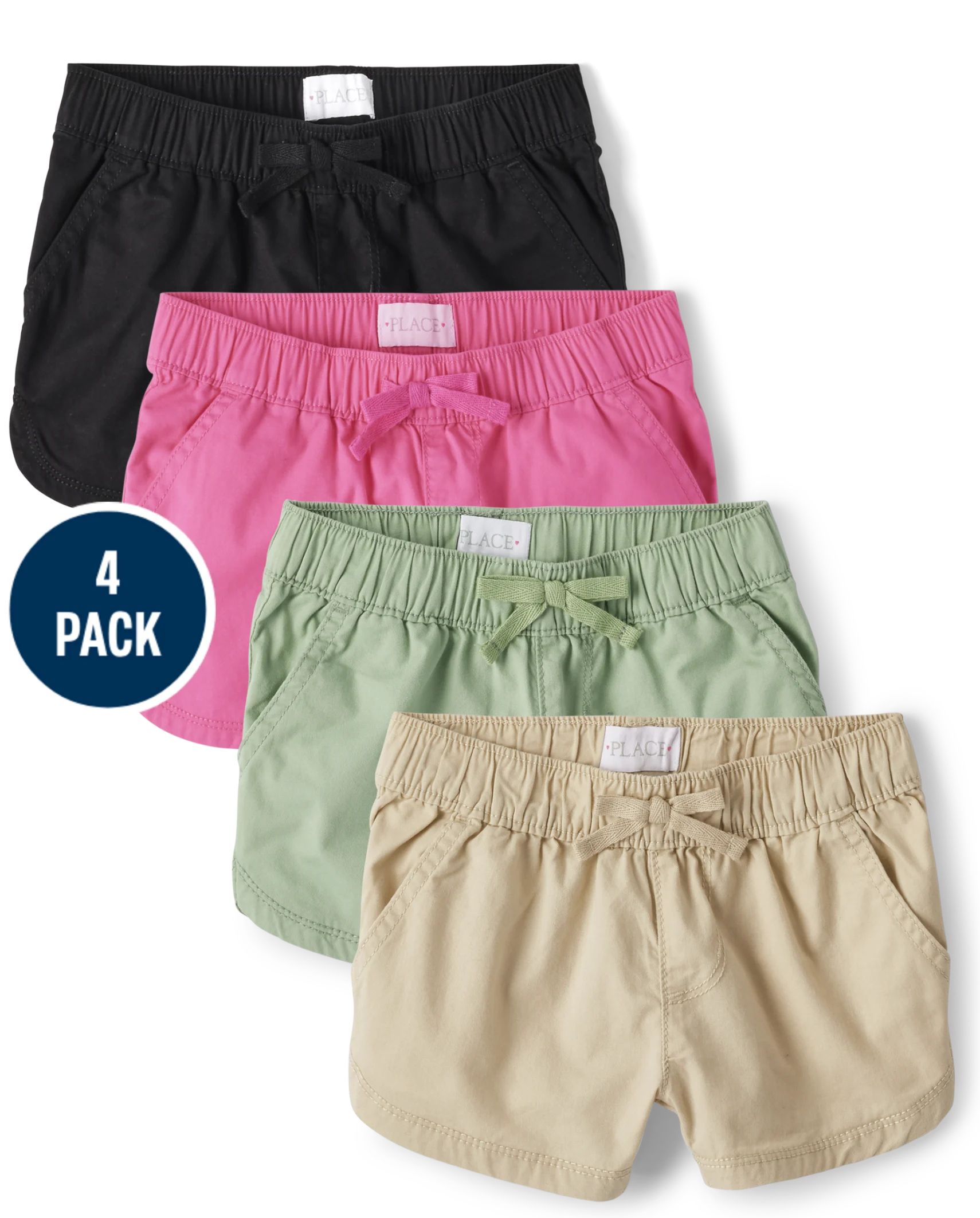 Girls Twill Pull On Shorts 4-Pack | The Children's Place  - MULTI CLR | The Children's Place