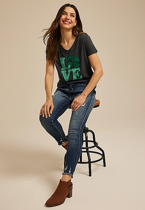 Clover Love Classic Fit Graphic Tee | Maurices