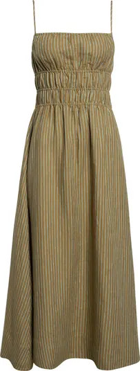 STAUD Ayla Linen Midi Sundress | Nordstrom | Nordstrom