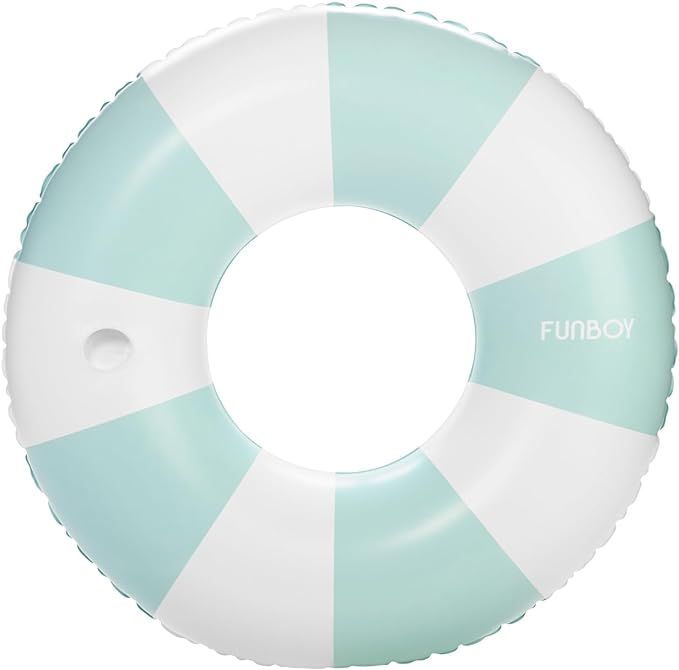 FUNBOY Giant Vintage Light Baby Blue Stripe 48'' Tube Float with Integrated Cup Holder, Perfect f... | Amazon (US)