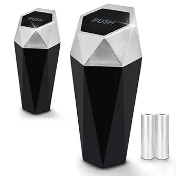 EcoNour Mini Trash Can with Lid (2 Pack) | Small Car Trash Can Cup Holder | Leakproof Trash Bin w... | Amazon (US)