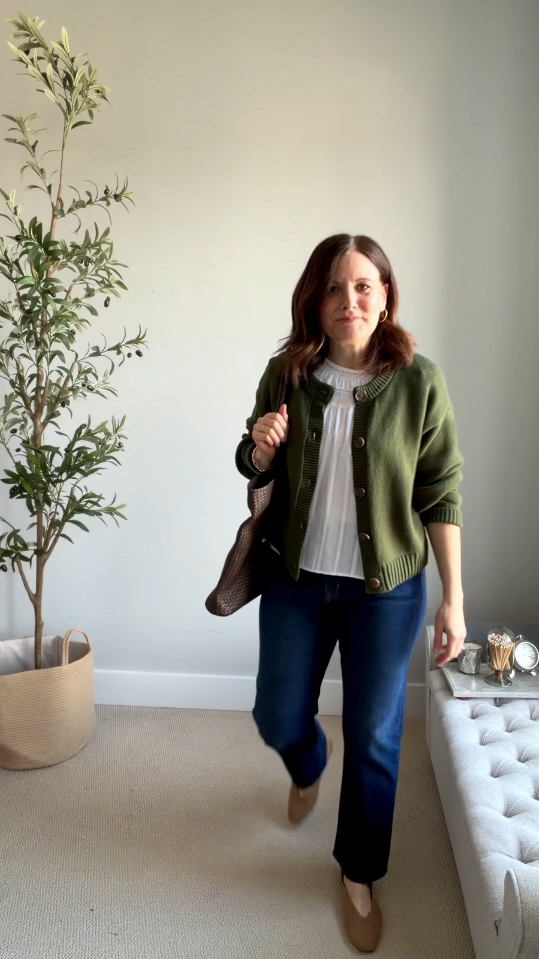 Today’s errands outfit. These midrise straight jeans fit tts. Wearing this blouse and cardigan in a size small. An XS would also work for this LOFT cardigan. Go down a half size in these Target flats (similar options linked). 

#LTKSaleAlert #LTKOver40 #LTKMidsize