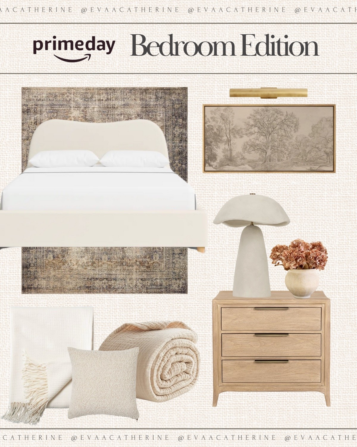 Prime Day is calling, and I’m answering with my favorite Amazon finds—room by room! 🛏️✨ Starting with the bedroom, here’s everything I’ve been loving in our bedroom, to create a calming space—from the softest neutral layers to moody prints.

Stay tuned all week for more Prime Day picks from around my home (and grab these while they’re majorly marked down!)

#AmazonHome #PrimeDayDeals #BedroomDecor #NeutralHome #EvaCatherineFinds #AmazonFavorites #PrimeDayReady #InteriorInspo

#LTKSaleAlert #LTKHome #LTKFindsUnder100