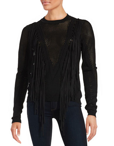 Fringe Knit Sweater | Lord & Taylor