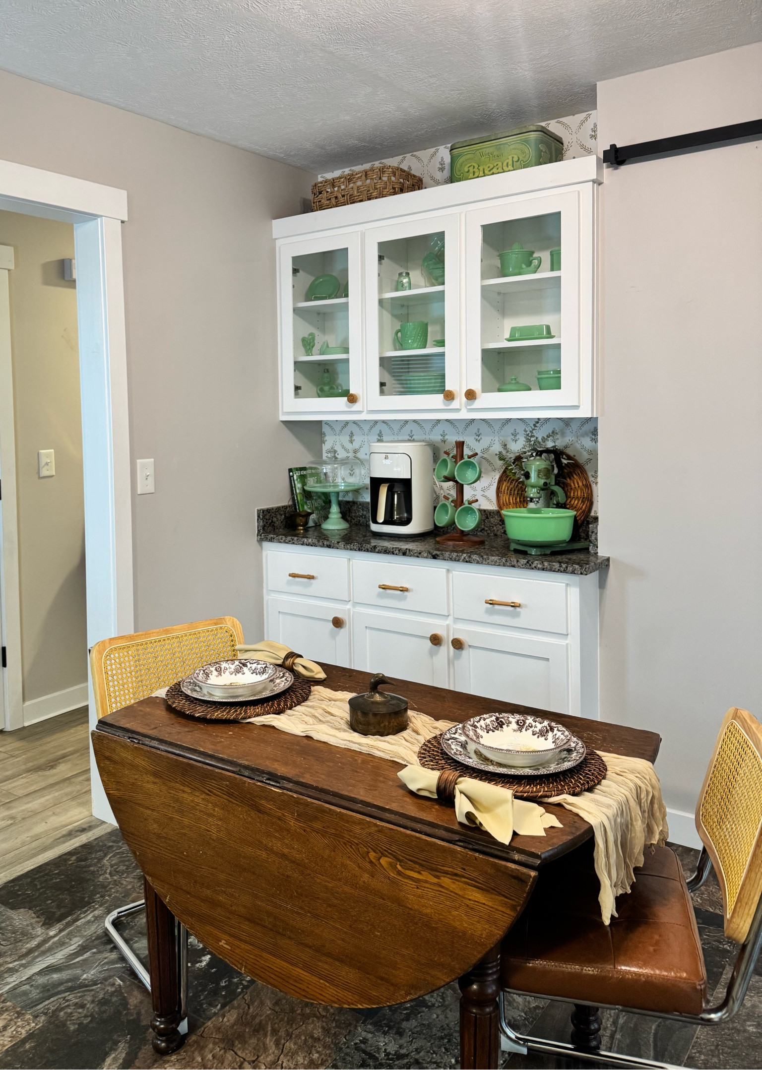 Our kitchen! Most of the green dishes are antique jadeite. Pioneer Woman does have a pretty line of green dishes that are similar! Our kitchen table is also an old real hardwood table. Linked anything that I can (or something similar). 👒🍀🍃🪴💚

#LTKFindsUnder100 #LTKStyleTip #LTKHome