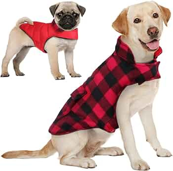 AOFITEE Dog Coat Plaid Dog Winter Coat for Large Dogs, Warm Dogs Jacket Christmas Sweater, Waterp... | Amazon (US)