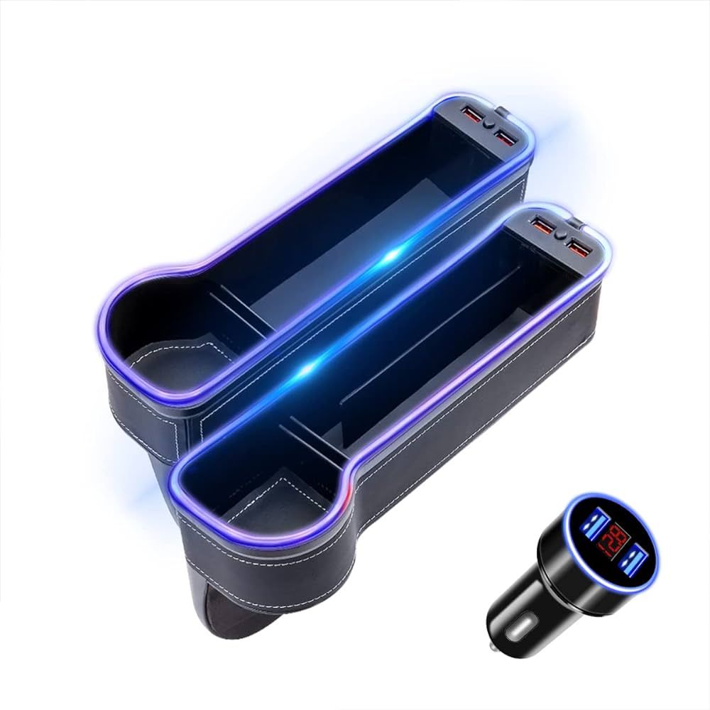 Keketuohai 2 Pack Car Seat Gap Organizer,Multifunctional Storage Box with USB Charger, Pockets Le... | Amazon (US)