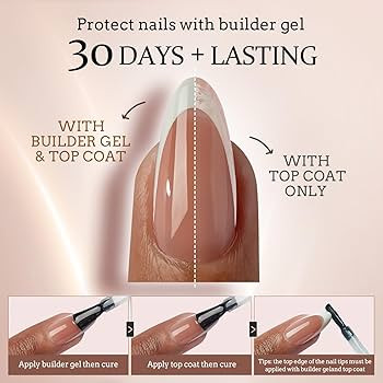 BTArtboxnails French Gel Nail Kit - French Tip Press on Nails Brown Medium Coffin XCOATTIPS Pre-a... | Amazon (US)