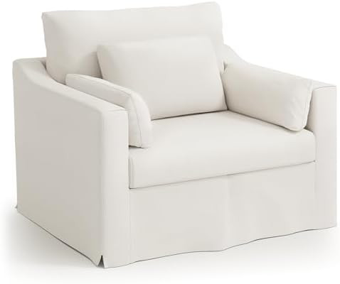 ONBRILL Oversized Accent Chair, 42 Inch Wide Slipcovered Sofa Chair with 3 Throw Pillows, Comfy R... | Amazon (US)