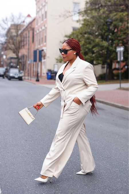 Monday outfit , neutral suit , cream suit , Walmart fashion , Walmart style , Walmart finds  @walmartfashion affordable fashion finds, affordable style , boss mom outfit , boss wife , suit under $100 

#LTKmidsize #LTKSeasonal #LTKfindsunder100