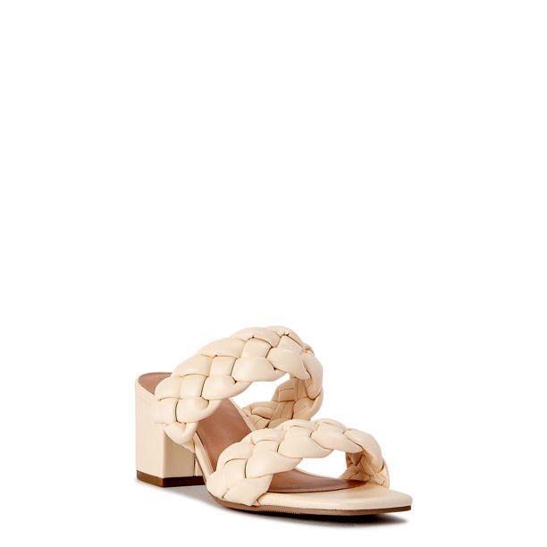 Time and Tru Women’s Braided Heel Sandals - Walmart.com | Walmart (US)