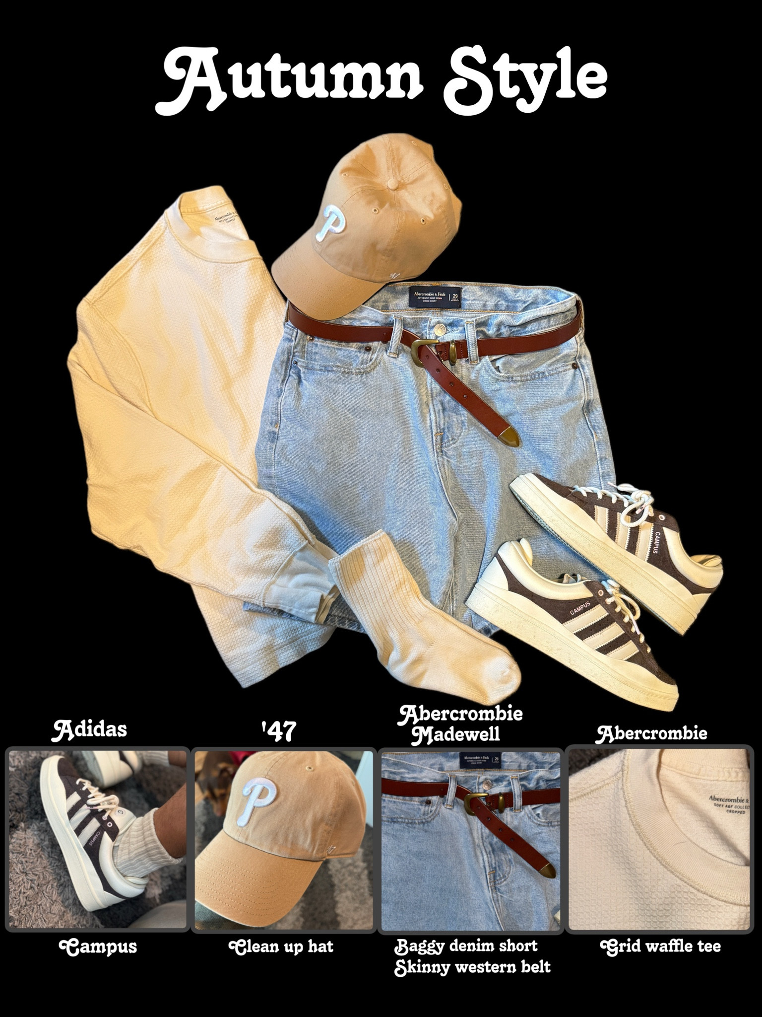 Autumn is here. It’s the most fun style, the days are warm yet chilly and layering is important. Cozy socks, comfy thermals and sweatshirts, denim shorts and fun creams, browns and dark colors. #autumnstyle #fallstyle #adidas #adidascampus #badbunny #abercrombie #socks #westernbelt #madewell

#LTKxMadewell #LTKMens #LTKStyleTip