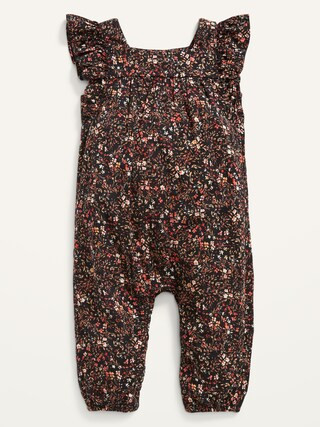 Ruffle-Trim Floral One-Piece for Baby | Old Navy (US)