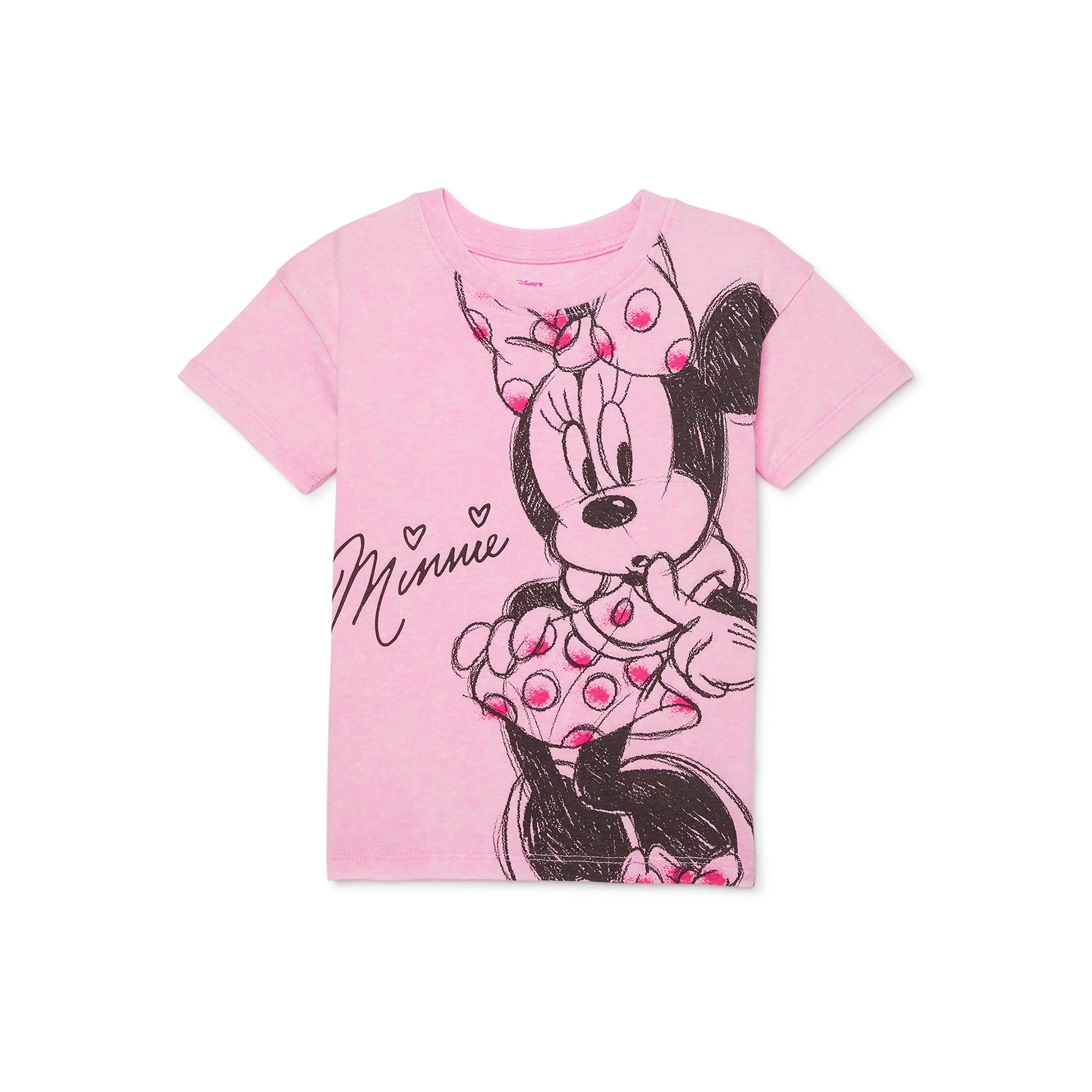 Minnie Mouse Toddler Short Sleeve Crewneck Tee, Sizes 12M-5T - Walmart.com | Walmart (US)