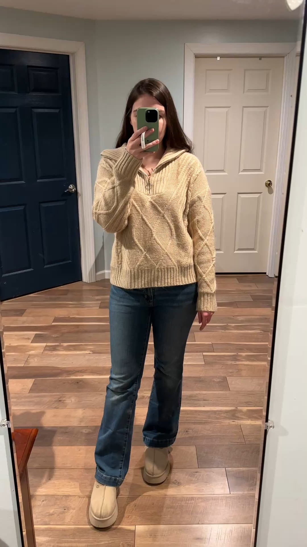 Neutral tan sweater from Revolve, Gap Long and Lean jeans, and Ugg Tazz. Sweater is a small, jeans are a 28R. 

#LTKGiftGuide #LTKootd #LTKdayinmylife
