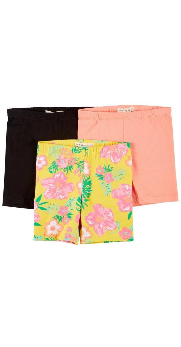 Toddler Girls 3 Pc Knit Shorts Set - Pink Multi-multi-3793812243200  | Burkes Outlet | bealls