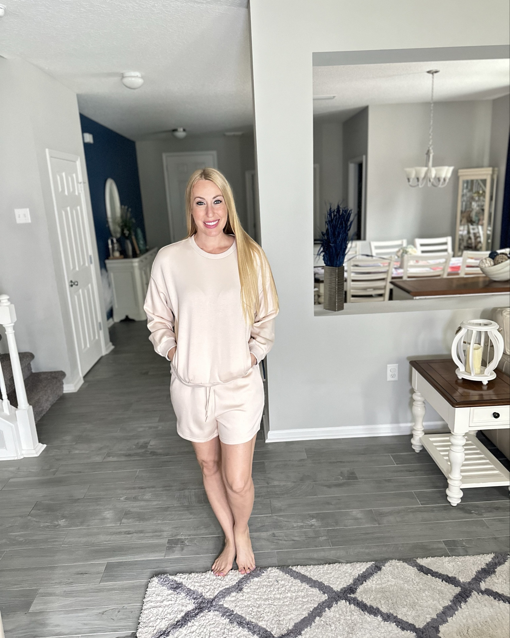 Buttery soft sweatshirt set 
🤍 this is so soft and comfortable 
🤍 oversized and stretchy 
🤍 wearing size small, fits true to sizee

#LTKStyleTip #LTKActive #LTKFindsUnder50