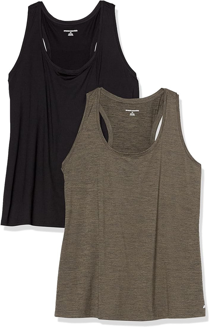 Amazon.com: Amazon Essentials Women's Tech Stretch Racerback Tank Top (Available in Plus Size), P... | Amazon (US)