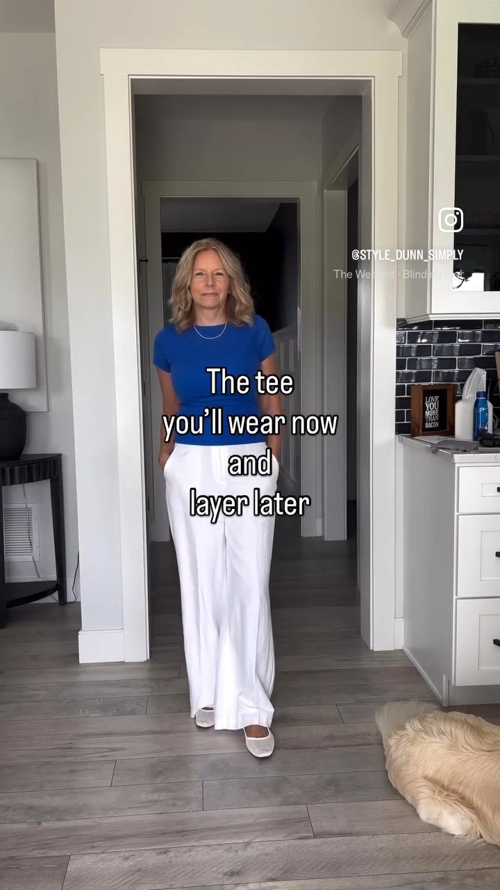 The perfect layering tee! You will love this buttery soft fitted tee! Get your true size if you want more of a cropped tee, but I sized up from a small to a large for a longer fit and it's perfect. The royal blue is so pretty!!
Double lined, so many colors!

@qinsen_official #summertees #timelessstyle #closetstaples #easyoutfit #outfitinspo #fashion #style #over50 #outfitideas #ootd #amazonfashion #amazonaffiliate

#LTKWorkwear #LTKTravel #LTKStyleTip