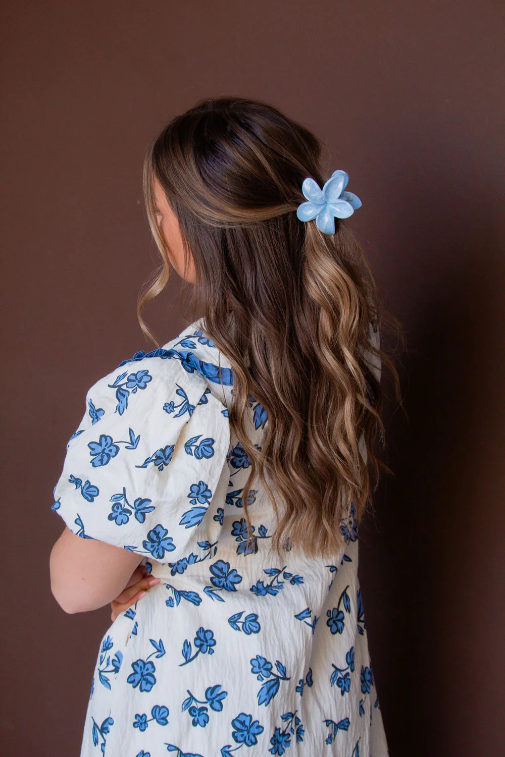 Blue Marble Flower Claw Clip | Shop Andi