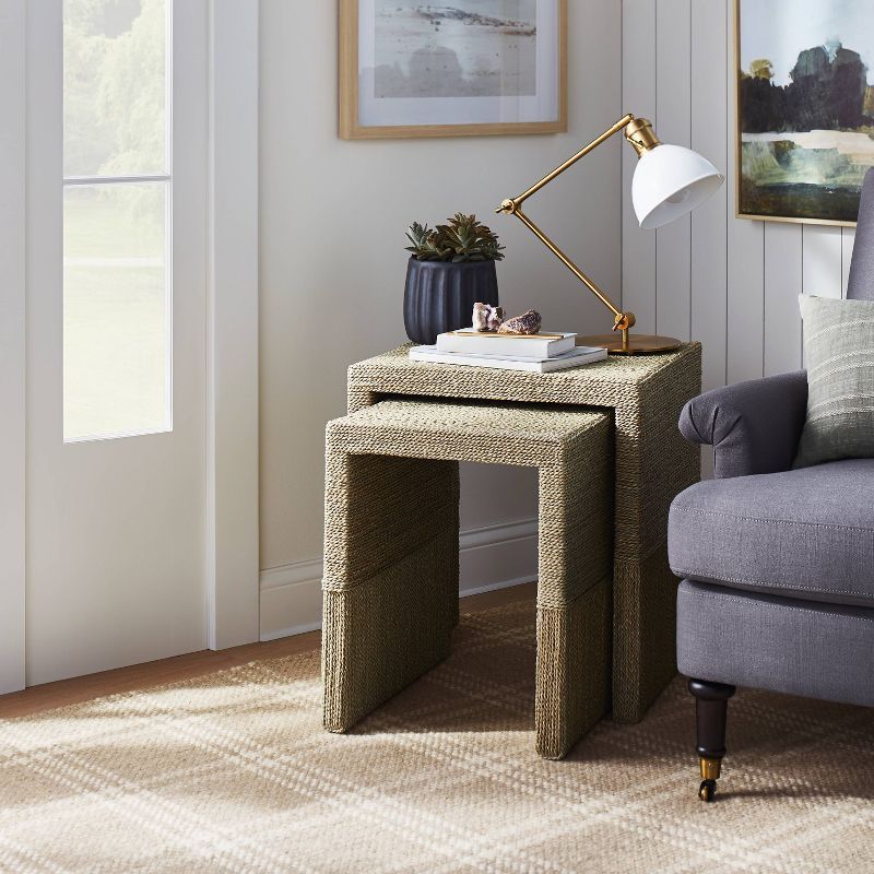 Set of 2 Woven Nesting Tables - Threshold™ designed with Studio McGee | Target