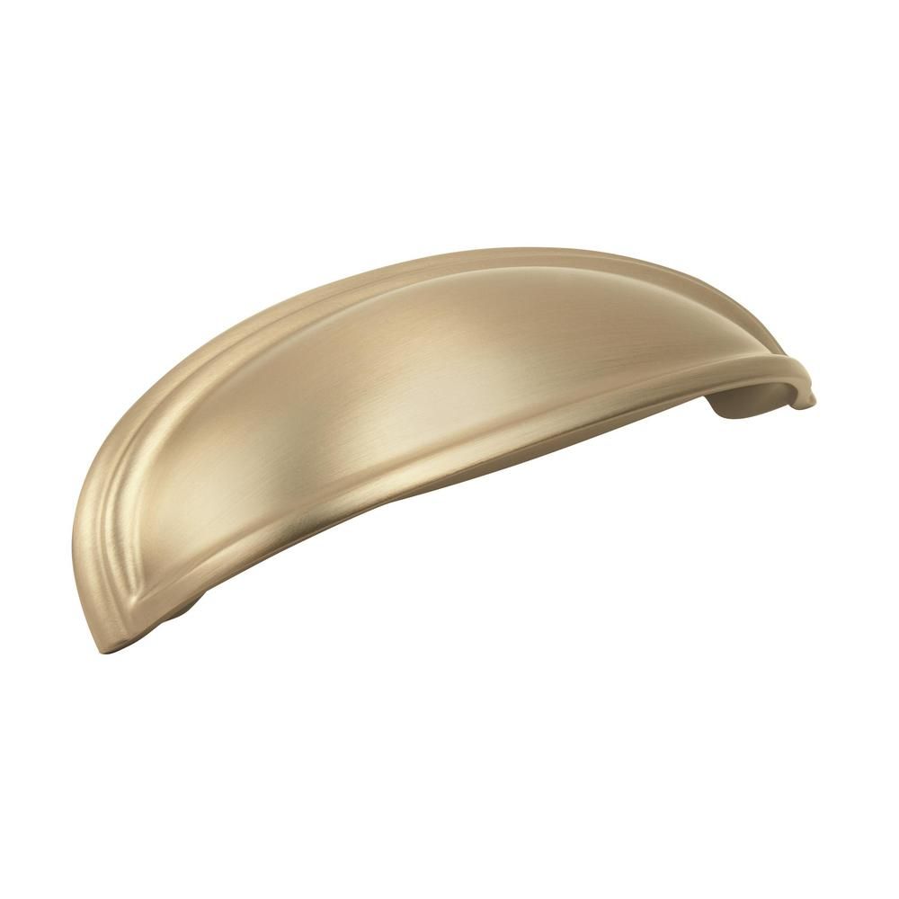 Ashby 4 in (102 mm) & 3 in (76 mm) Center-to-Center Golden Champagne Cabinet Drawer Cup Pull | The Home Depot