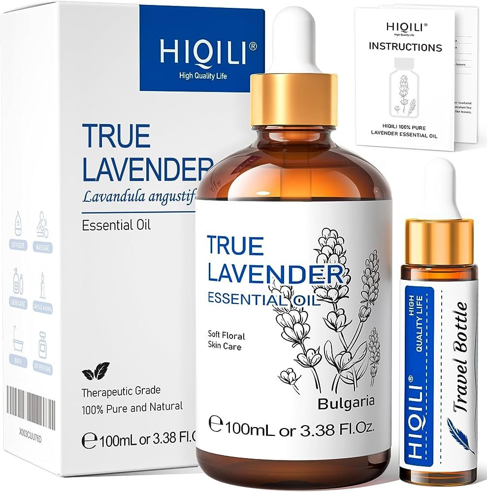 HIQILI Lavender Oil Essential Oil, 100% Pure Undiluted Premium Therapeutic Grade Oils for Diffuse... | Amazon (US)