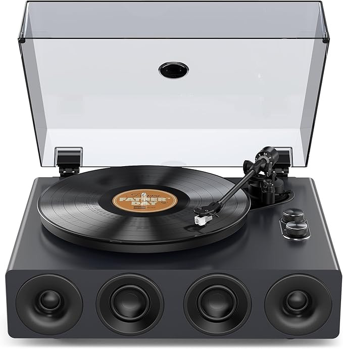 1 by ONE High Fidelity Record Player, All-in-One Turntable with Built in Speakers Phono Preamp, M... | Amazon (US)