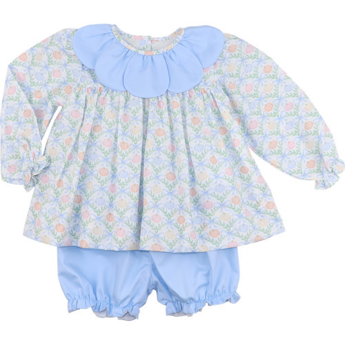 Blue Pumpkins And Vines Bloomer Set | Cecil and Lou