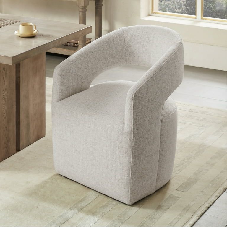 CHITA Modern Dining Chair with Caster Wheels & Open Back, Upholstered Dining Room Chairs, Perform... | Walmart (US)