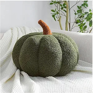 Pumpkin Pillows Christmas Pillows Drak Green, Fall Sherpa Pumpkin Decor Pillow Plush for Couch Be... | Amazon (US)