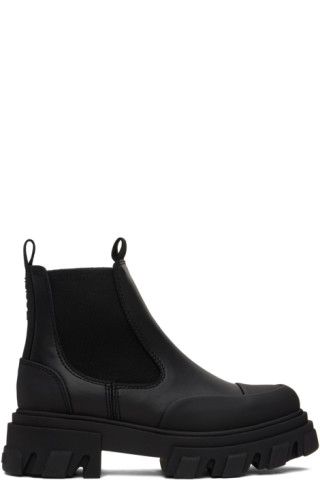 Black Cleated Low Chelsea Boots | SSENSE