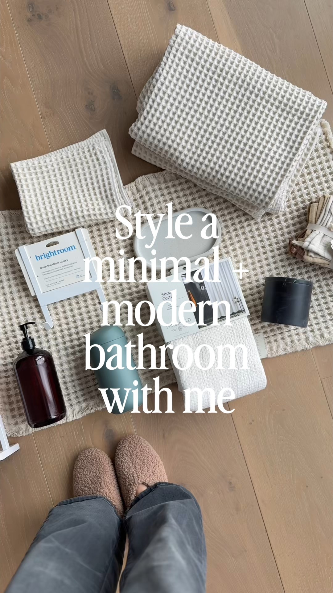 Here is everything I would use to style a minimal + modern bathroom. I take the label off the soap for a more cohesive look. The waffle towels are so pretty, I will link some others if you want bigger and more plush. This is the shower curtain I had at our last house, high quality and simple style. 

#LTKHome #LTKSaleAlert