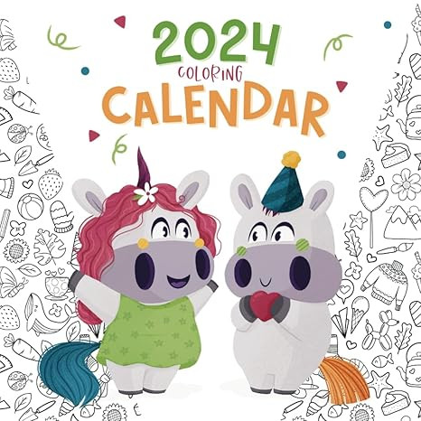 2024 Coloring Calendar: Unicorn Coloring Book for Kids (Unicorns Learning) | Amazon (US)
