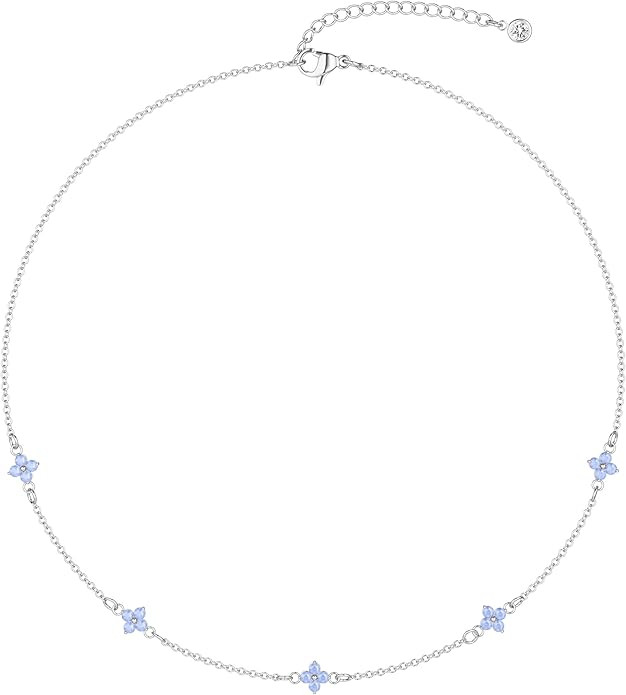 Freekiss Gold/Silver Necklace for Women, Dainty Chain Necklace 14K Gold Plated Station Choker Nec... | Amazon (US)