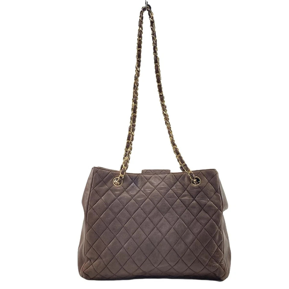 Auth CHANEL Matelasse - Dark Brown Leather Shoulder Bag Gold hardware | eBay US