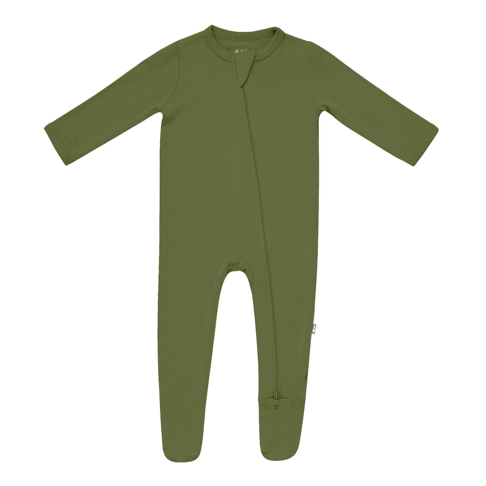 Zippered Footie in Olive | Kyte BABY