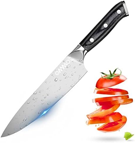 OMMO Knife Chefs Knife 8inch Multifunctional Kitchen Knife, 5Cr15Mov Steel Chef Knives Meat Knife wi | Amazon (US)