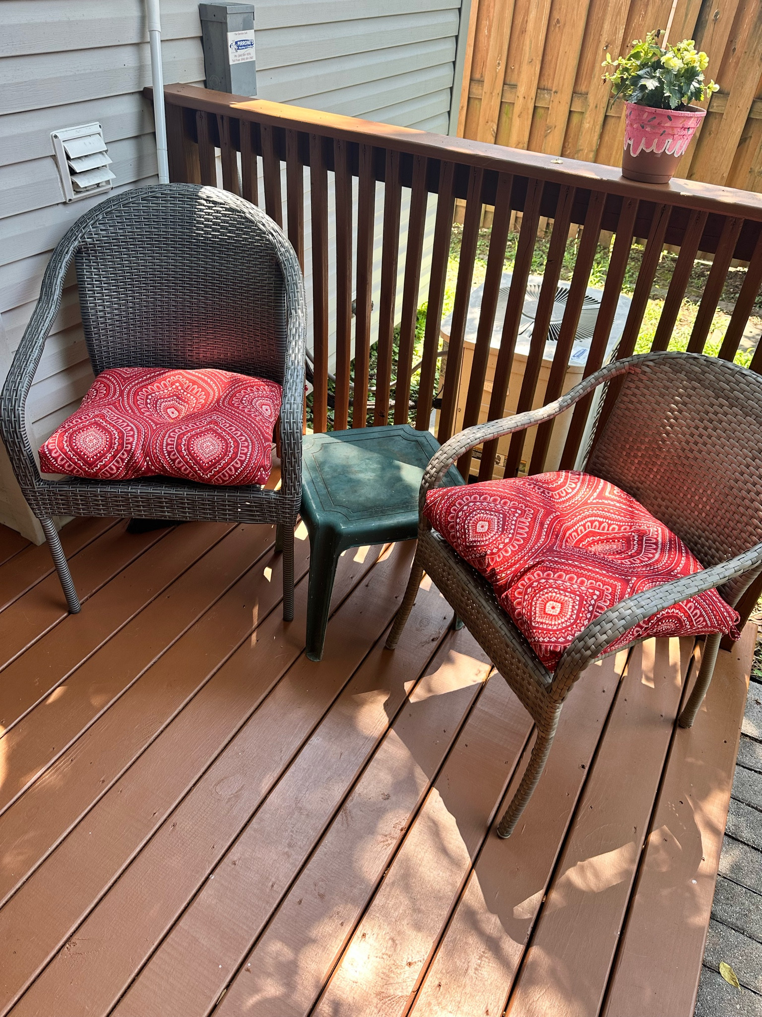 Plush & beautiful outdoor patio cushions from Walmart, the better homes & garden collection. I have the cushions linked, they come in a 2 pack! The chairs/side table were hammy downs (but I’ve linked similar options)! 

#LTKHome #LTKFindsUnder100