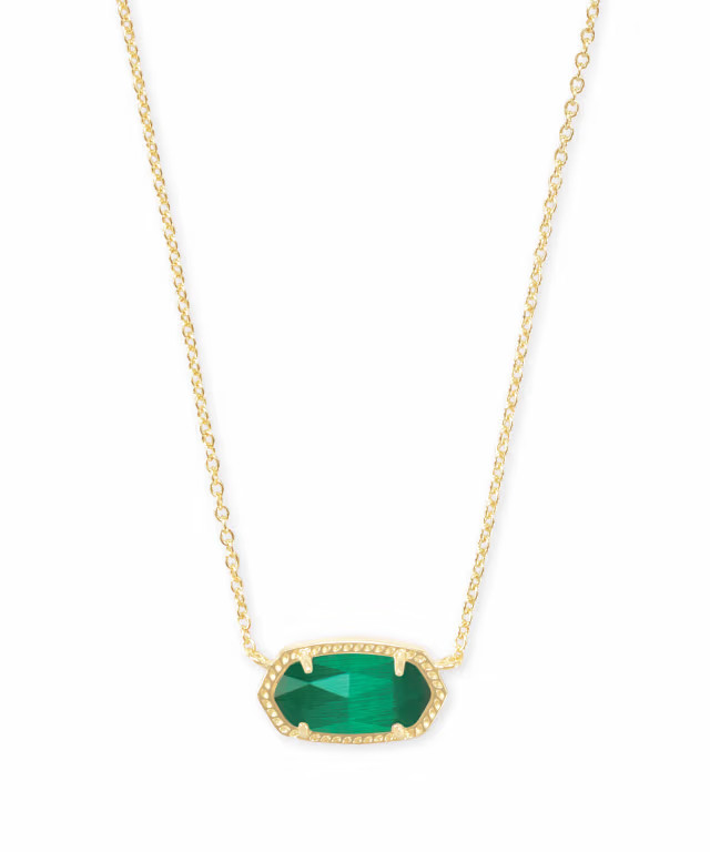 Elisa Gold Pendant Necklace in Emerald Cat's Eye | Kendra Scott | Kendra Scott