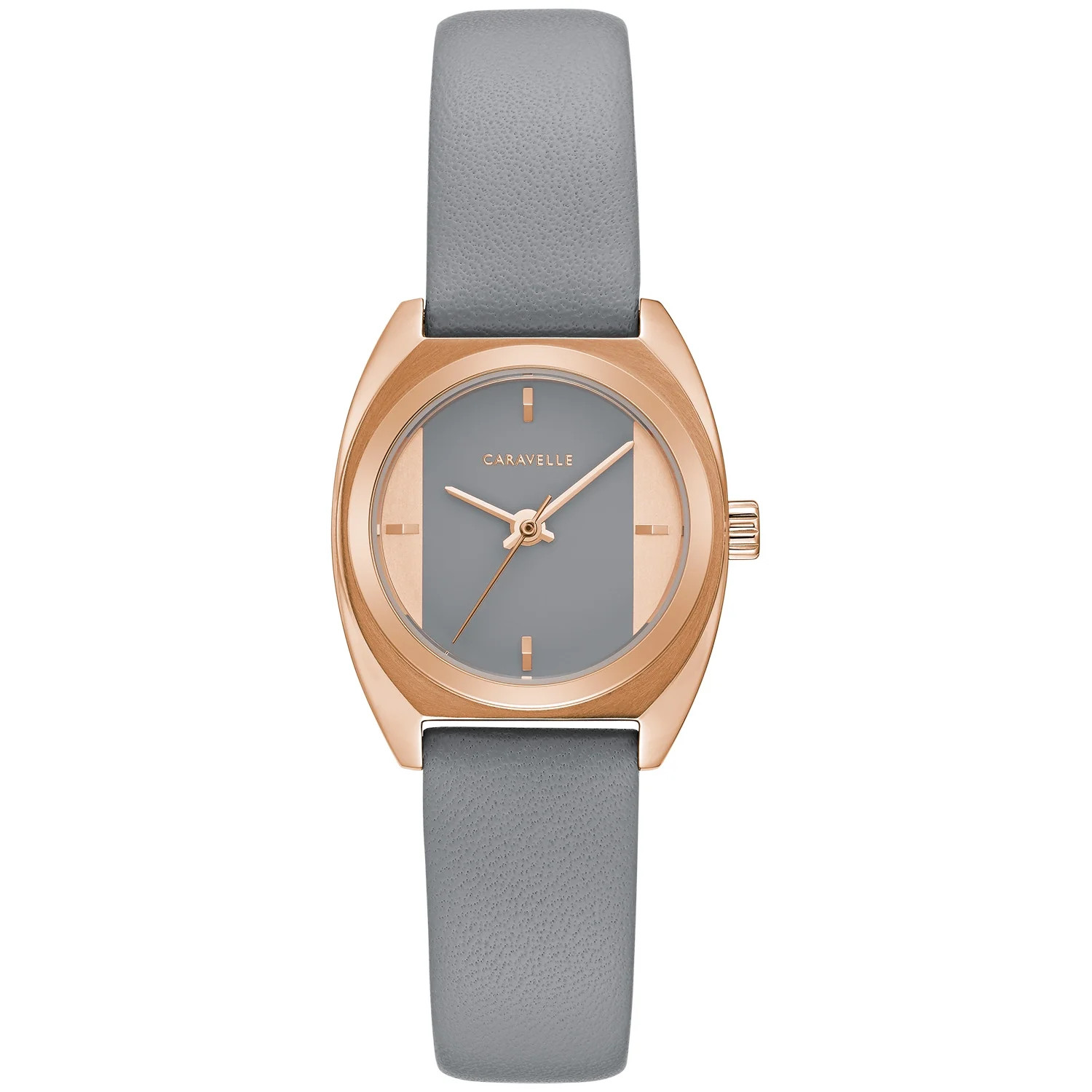 Caravelle by Bulova Women's Gray Leather Strap Watch - Walmart.com | Walmart (US)